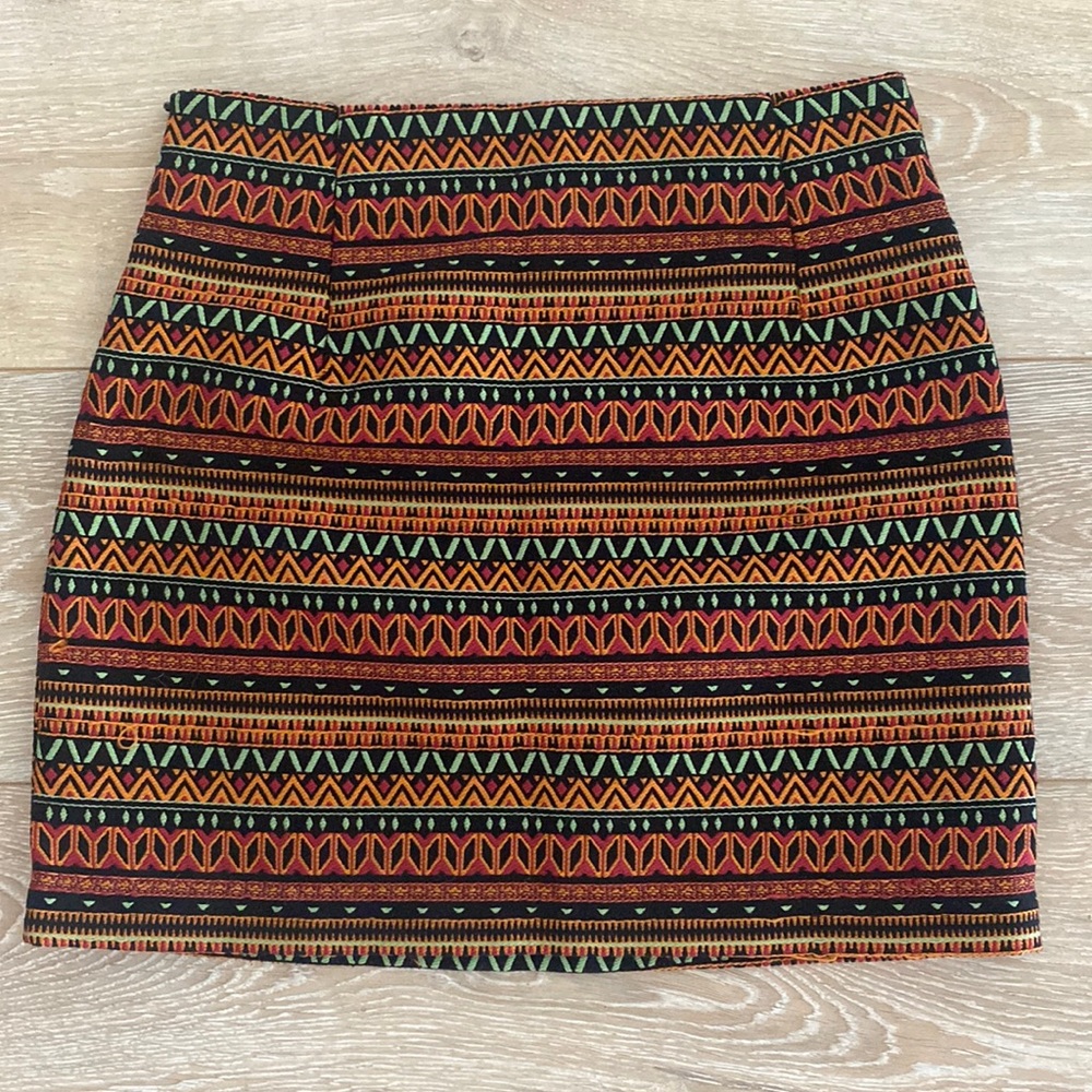 Embroidered multicolored mini skirt